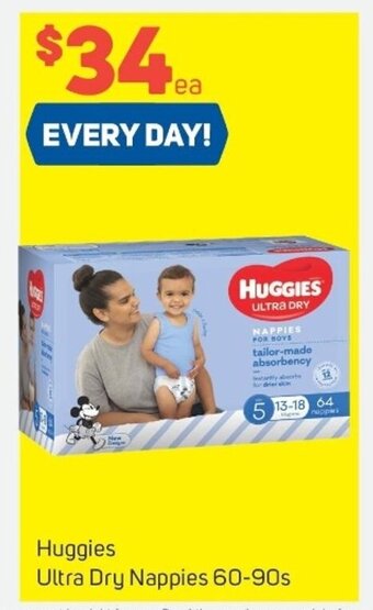 Foodland Huggies ultra dry nappies 60-90s offer