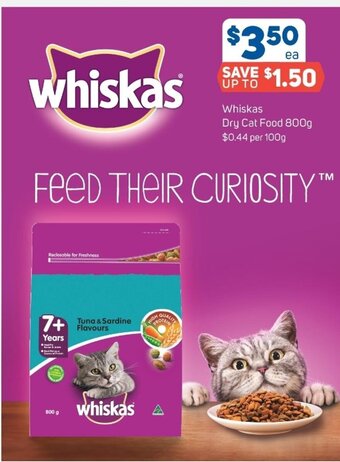 Foodland Whiskas dry cat food 800g offer