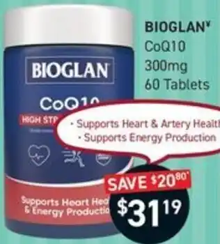 Chemist King BIOGLANY CoQ10 300mg 60 Tablets offer