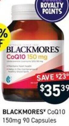 Chemist King BLACKMORES CoQ10 150 mg offer