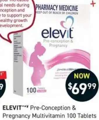 ELEVIT Pre-Conception & Pregnancy Multivitamin 100 Tablets