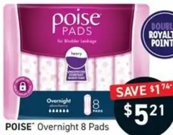 POISE Overnight 8 Pads