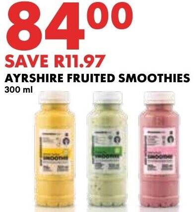 Woolworths AYRSHIRE FRUITED SMOOTHIES 300 ml offer