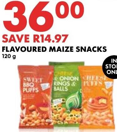 Woolworths FLAVOURED MAIZE SNACKS offer