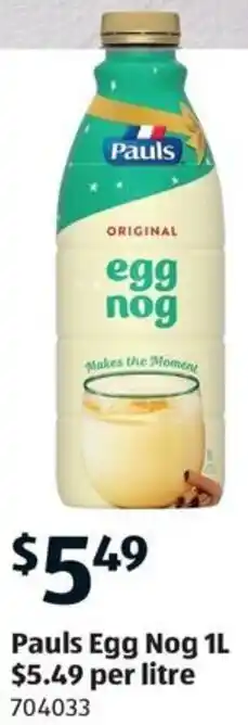 ALDI Pauls Egg Nog 1L offer