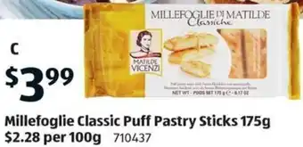 ALDI Millefoglie Classic Puff Pastry Sticks 175g offer