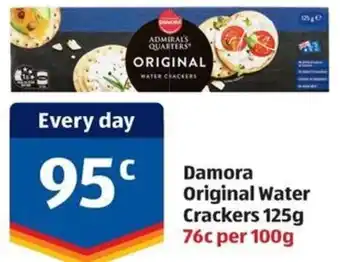 ALDI Damora Original Water Crackers 125g offer