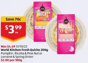 ALDI World Kitchen Fresh Quiche 200g offer
