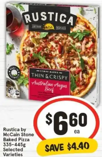 IGA Rustica by McCain Stone Baked Pizza 335-445g offer