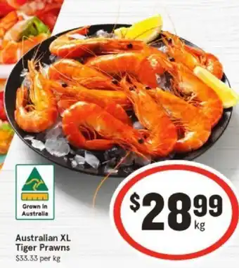 IGA Australian XL Tiger Prawns offer