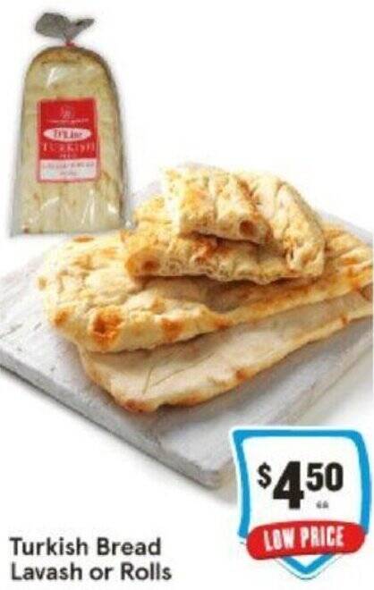 IGA Turkish Bread Lavash or Rolls offer