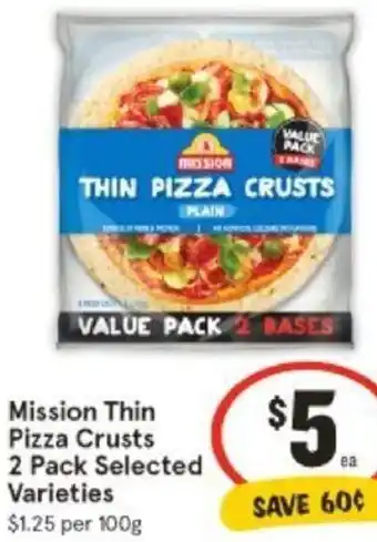 IGA Mission Thin Pizza Crusts offer