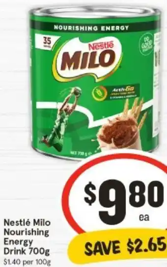 IGA Nestlé Milo Nourishing Energy Drink 700g offer