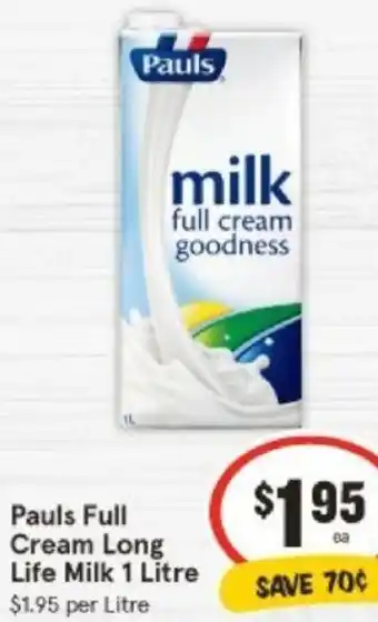 IGA Pauls Full Cream Long Life Milk 1 Litre offer