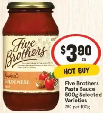 IGA Five Brothers Pasta Sauce 500g offer