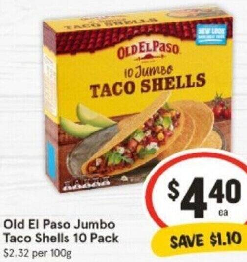 IGA Old El Paso Jumbo Taco Shells offer