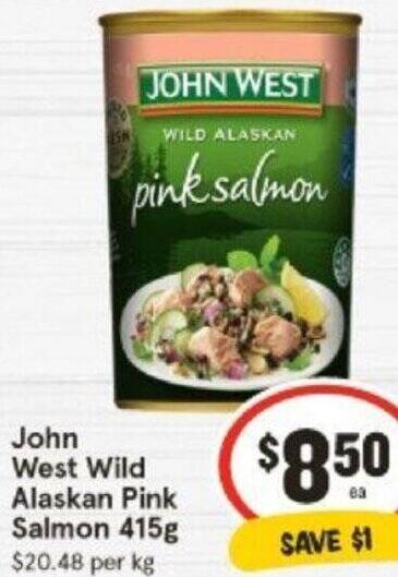 IGA John West Wild Alaskan Pink Salmon 415g offer