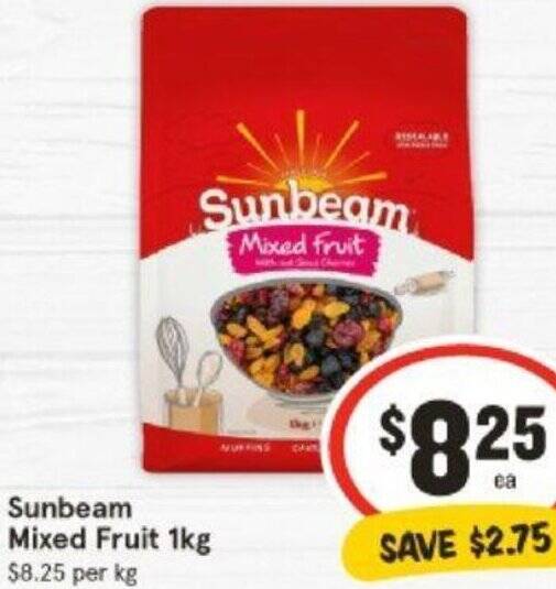 Sunbeam Mixed Fruit 1kg offer at IGA