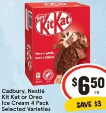 IGA Cadbury, Nestlé Kit Kat or Oreo Ice Cream offer