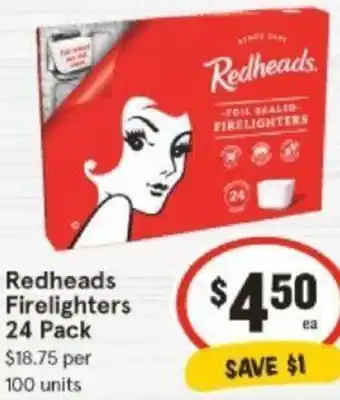 IGA Redheads Firelighters offer