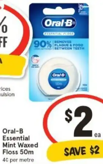 IGA Oral-B Essential Mint Waxed Floss 50m offer