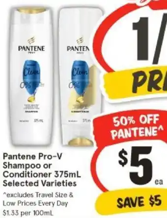 IGA Pantene Pro-V Shampoo or Conditioner 375mL offer