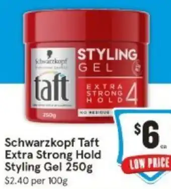 IGA Schwarzkopf Taft Extra Strong Hold Styling Gel 250g offer