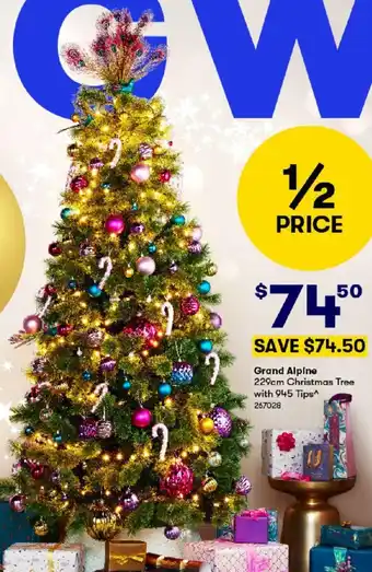 BIG W Grand Alpine 229cm Christmas Tree with 945 Tips offer