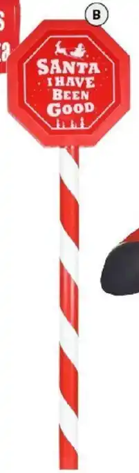 BIG W 60cm Santa Stop Here Solar LED Stake Light offer