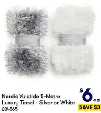 Nordic Yuletide 5-Metre Luxury Tinsel - Silver or White