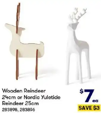 Wooden Reindeer 24cm or Nordic Yuletide Reindeer 25cm