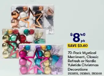 BIG W 70-Pack Mystical Merriment, Classic Refresh or Nordic Yuletide Christmas Decorations offer
