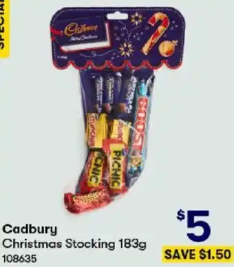 BIG W Cadbury Christmas Stocking 183g offer