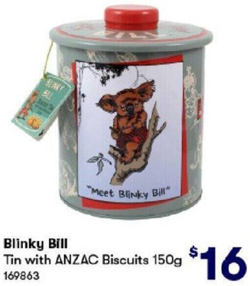 Tin with ANZAC Biscuits 150g offer at BIG W