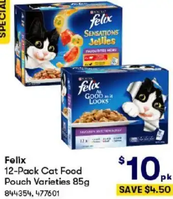 BIG W Felix 12-Pack Cat Food Pouch Varieties 85g offer