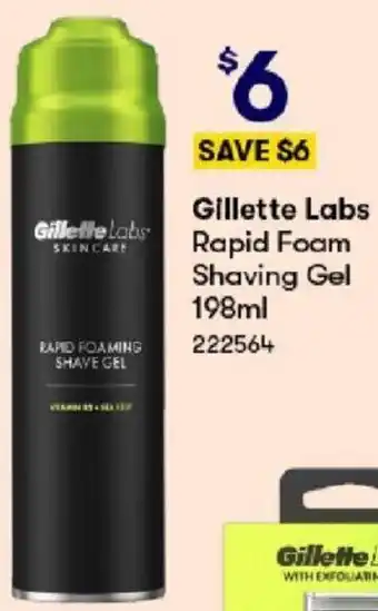 BIG W Gillette Labs Rapid Foam Shaving Gel 198ml offer