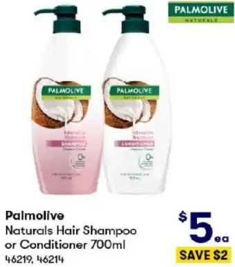 BIG W Palmolive Naturals Hair Shampoo or Conditioner 700ml offer