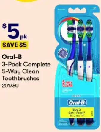 BIG W Oral-B 3-Pack Complete 5-Way Clean Toothbrushes offer