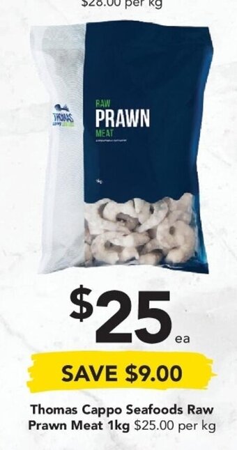 Drakes Thomas Cappo Seafoods Raw Prawn Meat 1kg offer