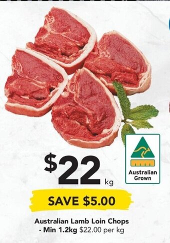 Drakes Australian Lamb Loin Chops - Min 1.2kg offer