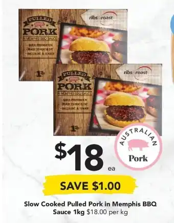 Drakes Slow Cooked Pulled Pork in Memphis BBQ Sauce 1kg offer