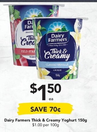Drakes Dairy Farmers Thick & Creamy Yoghurt 150g offer