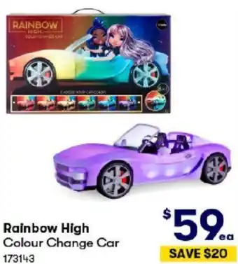 BIG W Rainbow High Colour Change Car offer