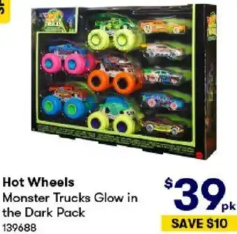 BIG W Hot Wheels Monster Trucks Glow in the Dark Pack offer