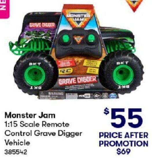 Monster Jam 115 Scale Remote Control Grave Digger Vehicle offer at BIG W