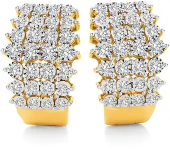 9ct gold diamond fancy huggie earrings