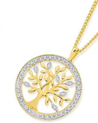 Angus & Coote 9ct gold diamond tree of life pendant offer