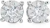 9ct white gold diamond magic facets earrings