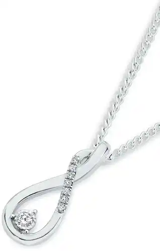 Angus & Coote 9ct white gold diamond infinity twist pendant offer