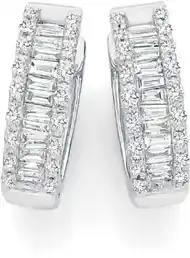 Angus & Coote 9ct white gold diamond huggie earrings offer